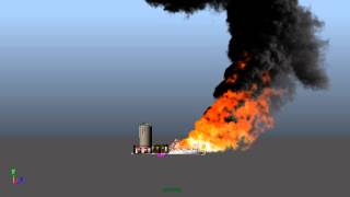 Maya Fluids showing oilfuel fire with smoke [upl. by Mimi182]