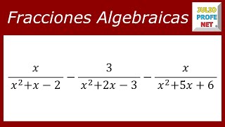 RESTAR FRACCIONES ALGEBRAICAS  Ejercicio 2 [upl. by Moule496]