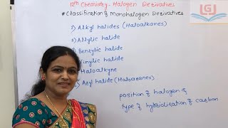 HALOGEN DERIVATIVES Lecture  3 Classification of monohalogen compounds [upl. by Kingsly]