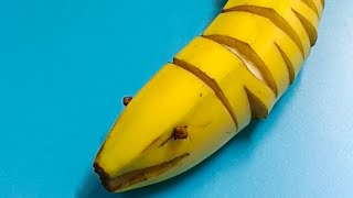 SATISFYING BANANA CUTTINGBIG SNAKE BANANA CREATION satisfyinglivestream [upl. by Atekal56]