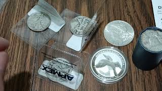 Silver Coin and Bullion Unboxing preciousmetals halfdollar rarecoins subscribe morgan premiere [upl. by Fidel363]