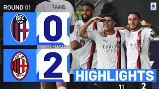 BolognaMilan 02  Pulisic scores on debut Goals amp Highlights  Serie A 202324 [upl. by Godspeed]