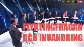 Partiledardebatt  Flyktingfrågan och invandring [upl. by Evangelin308]