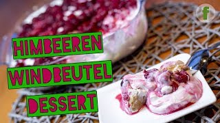 Nachtisch mit Himbeeren und Windbeutel  Dessert mit Quark  Nachspeise REZEPTE  lecker [upl. by Aube]