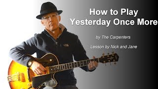 Yesterday Once More Guitar Lesson with TAB The Carpenters [upl. by Bullion631]