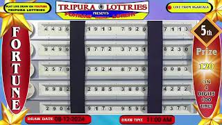 Tripura Fortune Lottery Live Morning draw On 08122024 At 1100 AM Live From Agartala [upl. by Chaim521]