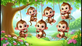 Five Little Monkeys Swinging in the Tree  Nursery Rhymes amp Kids Songs [upl. by Annairam]