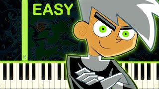 DANNY PHANTOM THEME  EASY Piano Tutorial [upl. by Ahsiyn]