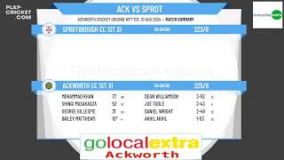 Ackworth CC 1st XI v Sprotbrough CC 1st XI [upl. by Grogan]