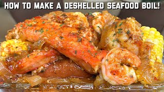 HOW TO MAKE A DESHELLED SEAFOOD BOIL KING CRAB  LOBSTER TAIL  BLOVE SMACKALICIOUS SAUCE [upl. by Hertberg783]