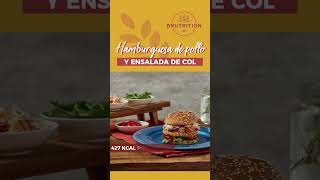 Receta Hamburguesa de pollo y ensalada de col [upl. by Ojillek]