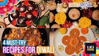 🎉✨ 4 Must Try Recipes for a Memorable Diwali 🎉✨diwalirecipes gulabjamun ravaladoo [upl. by Frederigo]