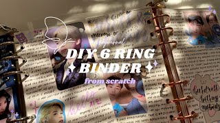 diy 6 ring binder ∥ how i made a 6 ring binder journal from scratch [upl. by Annagroeg]