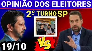 NOVA PESQUISA PARA SEGUNDO TURNO EM SP OPINIÃO DO POVO NAS RUAS QUEM TEM SEU VOTO BOULOS OU NUNES [upl. by Ymor]