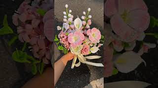 Handmade diy pipe cleaner flower bouquetdiy flowers decoration craft handmade shorts [upl. by Aerbua]