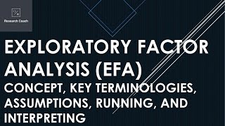 Exploratory Factor Analysis EFA Concept Key Terminologies Assumptions Running Interpreting [upl. by Ashley]