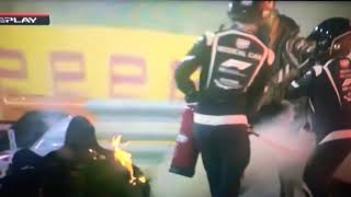 Romain Grosjean crash at Bahrain gp  Teammates Drivers and crew reaction [upl. by Ashleigh]