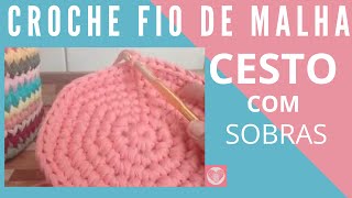 COMO FAZER CESTO REDONDO DE CROCHE USE SOBRAS crochefiodemalha [upl. by Imaj]