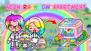 Updated Neon Rainbow Apartment 😍 How To Decorate Aesthetic Toca Boca House Ideas 😍 Toca Life World [upl. by Cirenoj]