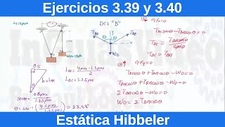 Estática Hibbeler 12 Edición Ejercicios Resueltos 339 y 340 FísicaIngeniería [upl. by Dominy]