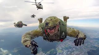 US Paratrooper Performs Risky Free Fall Jump from Extreme Altitude [upl. by Enelhtac]