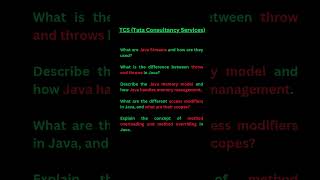 TCS Top 5 Java Interview Questions Java Coding Questions java python git [upl. by Evers]