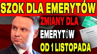 PILNIE ZMIANY DLA EMERYTÓW OD 1 LISTOPADA 2024 DATY I KWOTY PŁATNOŚCI ZUS OGŁOSIŁ SZCZEGÓŁY [upl. by Nairot315]