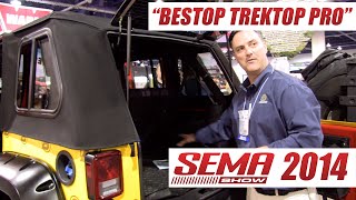 Bestop Trektop Pro for JK 2 Door and Unlimited  SEMA 2014 [upl. by Airdnua866]