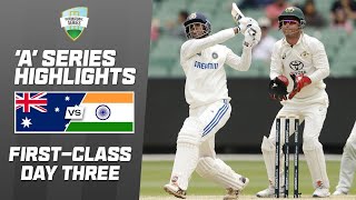 Australia A v India A  Firstclass match two  Day 3 [upl. by Comras937]