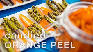 Homemade CANDIED ORANGE PEEL chocolate dipped  easy recipe [upl. by Sherer]