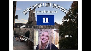 How I think I got into Duke as a Test Optional Applicant [upl. by Irish]