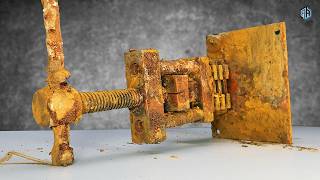 Rusty Antique Aluminum Cutter DIY Machine Restoration Videos [upl. by Inilam]