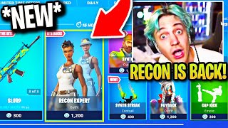 STREAMERS BUY RECON EXPERT BACK in ITEM SHOP NEW EDIT STYLE RAREST SKIN in FORTNITE RETURNS [upl. by Enoitna]