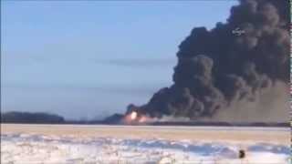 ZugKollision in USA  Massive explosion follows train derailment in North Dakota [upl. by Iarahs281]