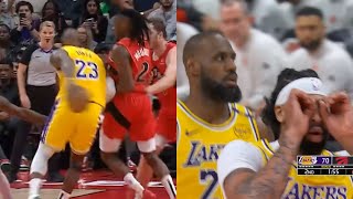 LeBron James had everyone hyped with filthy dimes to Anthony Davis vs Raptors [upl. by Barabas274]