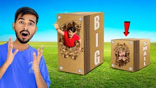 Big Vs Small Unbreakable Box Challenge  100 Layers Cardboard Trap [upl. by Eux994]