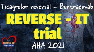 REVERSE  IT Trial Bentracimab for Ticagrelor reversal AHA 2021 [upl. by Cammy]