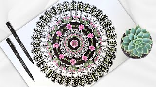 How to Draw Mandala For Beginners  Mandala art  Colorful Mandala  Easy draw [upl. by Richara21]