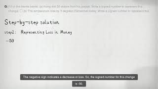 Fill in the blanks below a Hong lost 50 dollars from his pocket Write a signed number to represe [upl. by Denoting]