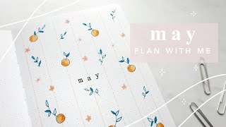 plan with me may 2024  monthly bullet journal setup  oranges theme [upl. by Akayas]