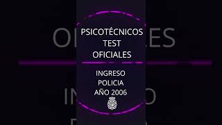 👮 PSICOTÉCNICOS POLICÍA 👮  Test oficial INGRESO POLICÍA AÑO 2006  2 [upl. by Ahsat]