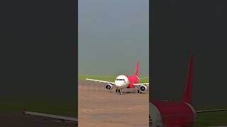 Landing takeoff aviation airbus flight airindia express A320 on ground airport shorts video [upl. by Decca]