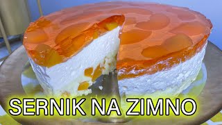 Sernik na zimno z brzoskwiniami 🍑🍑 Prosty i sprawdzony przepis [upl. by Vaientina]