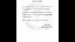 MBBS BDS ADMISSION SZABMU POSTPONEMENT OF MDCAT [upl. by Notsnhoj]