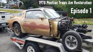 1978 Pontiac Firebird Trans Am Y88 Restoration Episode 1 [upl. by Breech576]