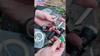 How to install rubber bands to slingshot quickly hunting slingshot huntingchannel diy shorts [upl. by Corissa]