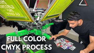 Screen Printing CMYK Process on Black TShirts [upl. by Yenaj]