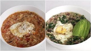 2 Breakfast Savory Oatmeal Recipes  One Pot Cooking  Superfood SimpleampHealthy [upl. by Reppiks]