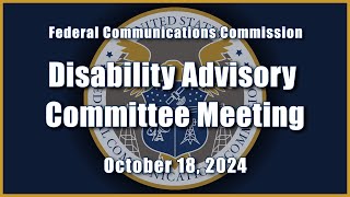 Disability Advisory Committee Meeting  October 2024 [upl. by Netsrejk]