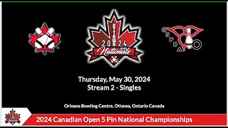 2024 C5PBA Open Nationals  Thurs  Singles  Stream2 [upl. by Einaoj969]